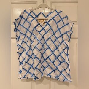 The Beaufort Bonnet Company Blue and White Toddler Coverup, 12-18m